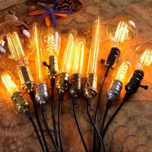 AC Retro Pendant Lamp E27 Edison Bulb 100-240V Incandescent Bulb for Home/Bedroom/Living Room Decoracion Bulbs Holder