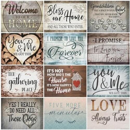 5D DIY Diamond Painting Text Sign Love You & Me Warm Quotes Needlework Diamond Embroidery Cross Stitch Mosaic Home Decoration