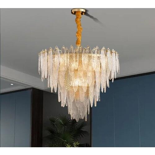 Villa Atmosphere Fashion Round shape Living room Chandelier Gorgeous glass bedroom lamp dining room lamp