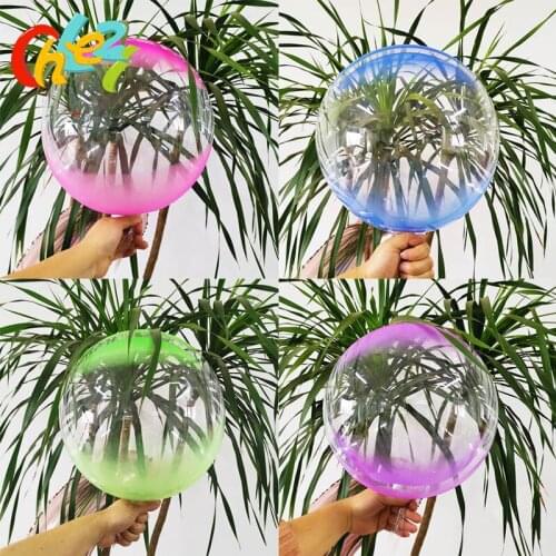 5Pcs Gradient Crystal Bobo Balloons Transparent Double Color Bubble Helium Inflatable Ballon Wedding Birthday Party Decorations