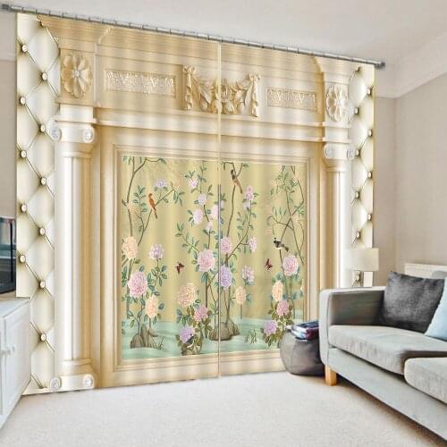 Photo Blackout Window Drapes Luxury 3D Curtains For Living room relief curtains