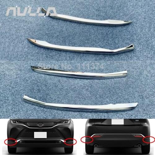 Chrome Car Front Rear Bumper Corner Anti-rub Lip Molding Decor Cover Trim For Toyota Harrier Venza 2020 2021 Car Accessories