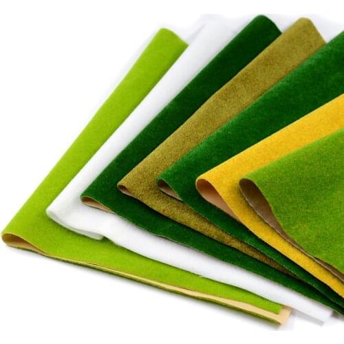 1pc Artificial Lawn Carpet Mat Paper Model Material DIY False Landscape Mat Lawn Simulation Grass Velvet Paper