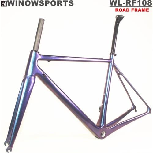 Winowsports carbon road bike frame R5 design super light racing carbon road frame V brake rim brake 51 and 54cm carbon frameset