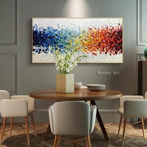 Large size handpainted oil painting handmade Abstract modern oil painting on canvas art knife canvas painting for bedroom hotel