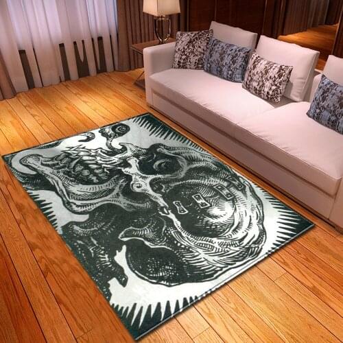 Creativity Skulls Series 3D Printing Carpets For Living Room Bedroom Soft Carpet Doormat Decor Halloween Rugs Hallway Party Area