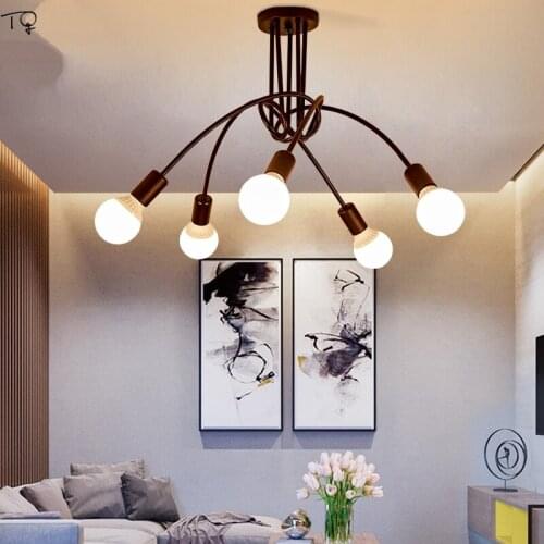 Loft Industrial Chandelier Led Fixture Simple Nordic Modern Creative Personality Bar Bedroom Dining Study Pendant Decor Home