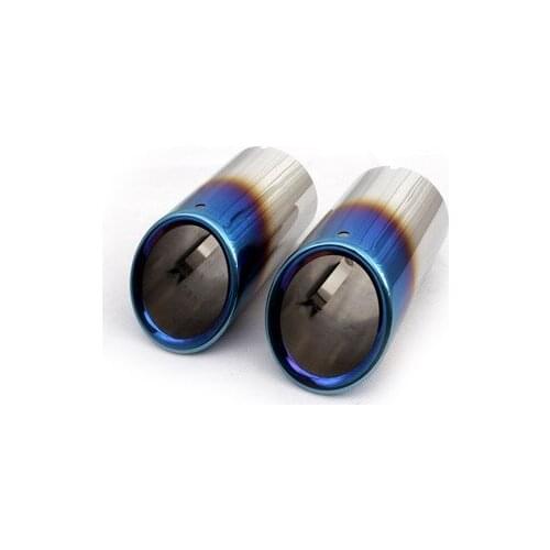 Blue Framed Muffler Tips (Bolt-On Style) For Volkswagen VW Golf MK6 MK7 (non-GTI / R model) / New Scirocco (Excluded R model)