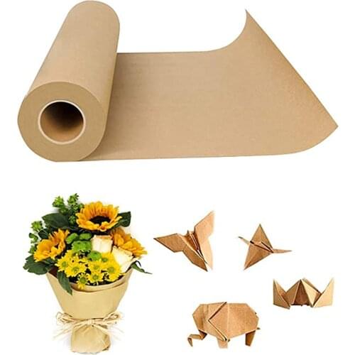 Natural Kraft Paper Wrapping Roll 60 Meters For Wedding Small Business Commodity Packaging Decoration Supplies Packing Art Craft