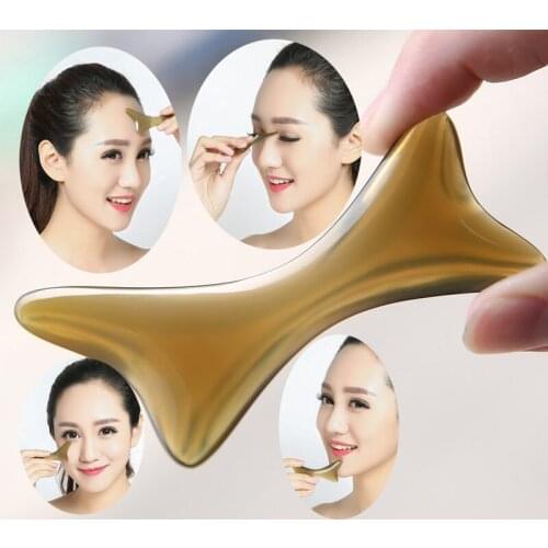 Natural horns face acupoint massage lymphatic scraping board acupuncture body massage scrap plate