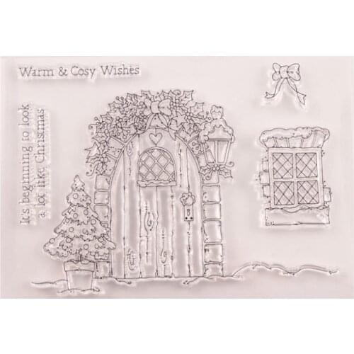 New Hot Sale Warm Cosy Wishes Silicone Clear Transparent Stamp and Cutting Dies Scrapbooking Christmas Clear Stamps Gift