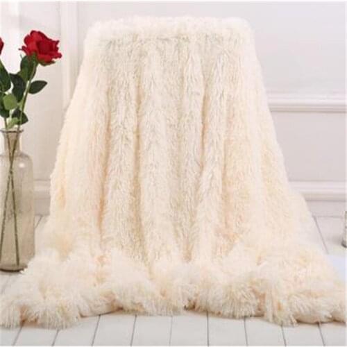 New Arrival Luxury Long Shaggy Throw Blanket Bedding Sheet Large Size Warm Soft Thick Fluffy Sofa Winter Blankets