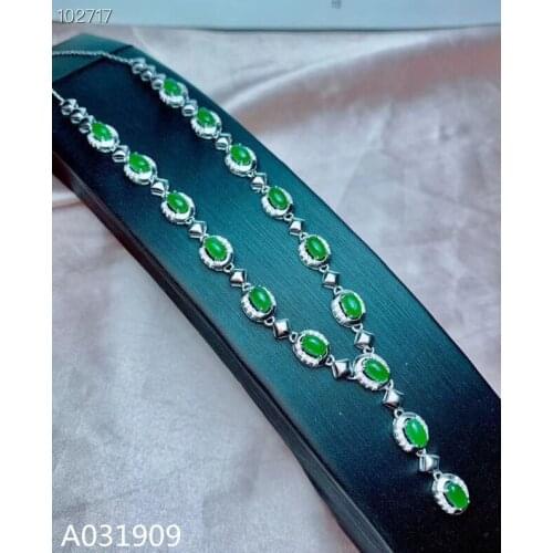 KJJEAXCMY boutique jewelry 925 sterling silver inlaid Natural jasper necklace Womens pendant supports inspection fashion