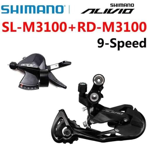 Shimano Alivio M3100 9s Right Shifter Lever Rear Derailleur SGS 9 Speed Groupset For MTB Bicycle Mountain Original Parts