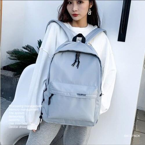 Preppy Style Backpack School Girl Simple Solid Color School Bag For Teenage Unisex Harajuku Casual Boy Shoulder Bag Mochilas