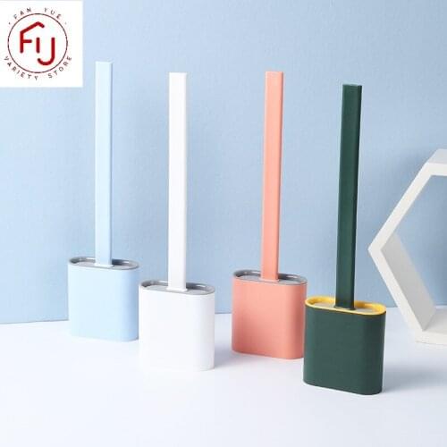 Silicone Brush Toilet Brush Holder Creative Cleaning Brush Set Toilet Brush Holder Set Durable Bathroom Clean Tool