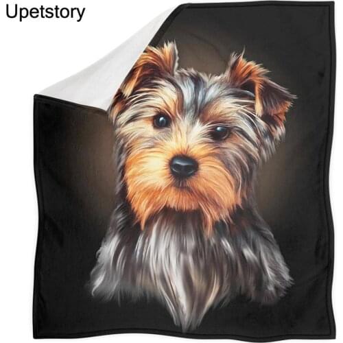 Upetstory Cute Yorkshire Terrier Dog Printed Blanket for Sofa Bedding Sleeping Travel Blanket Large Soft Throw Blankets
