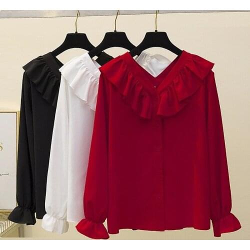 SURUFENG Women's Ruffle Shirts