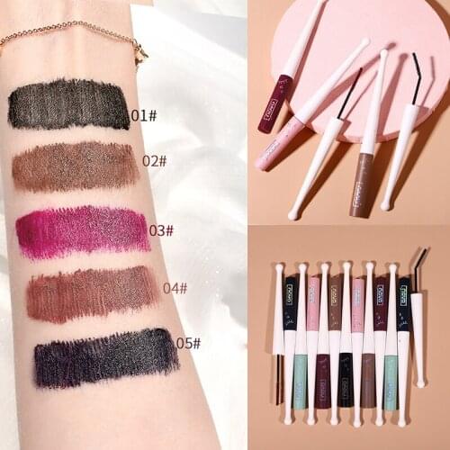 NOVO Long Curly Small Tube Mascara Color Long-lasting Shape No Smudging No-makeup Mascara Bendable Brush Head