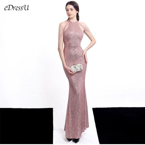 8 Color Sequin Evening Dress Glitter Diamond Tassels Dress Mermaid Evening Party Dress Ankle Length Formal Prom Dress YNY-18098
