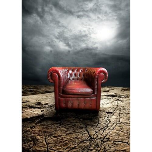 Dark Clouds Cracked Soil Retro Sofa Photo Backdrop Vinyl Cloth Photophone Backgrounds for Children Portrait Photography Props