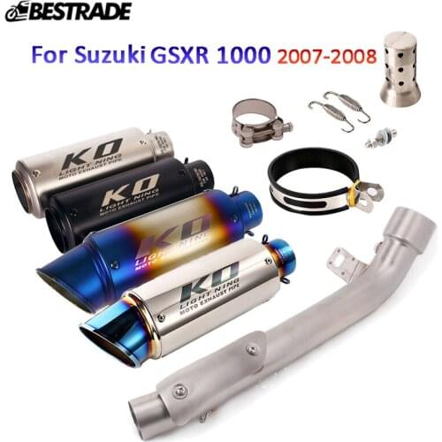 Exhaust System For Suzuki GSXR1000 2007-2008 Motorcycle Middle Link Connect Pipe Slip On 51mm Mufflers Tube Removable DB Killer