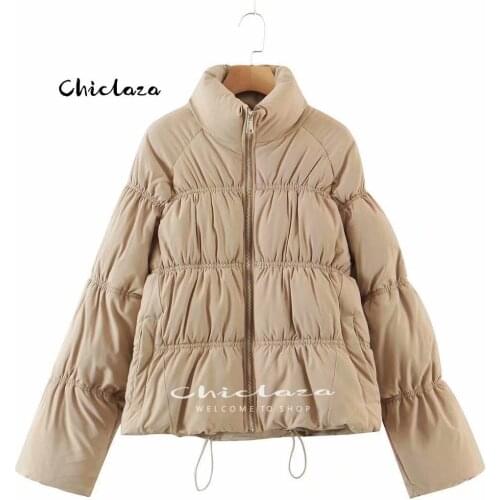 2021 Winter New Women Fashion Vintage Khaki Parkas Coat Casual Solid Elastic Cotton Jacket Female Thick Warm Outwear Ladies