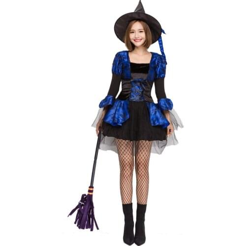 VASHEJIANG Wizards costume Halloween Party Women Witch Costume Sexy Fancy magician Performances Dress Sexy Halloween Fancy dress