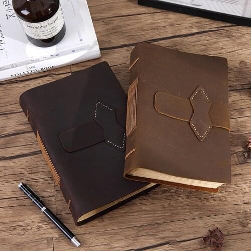 Leather Notebook Diary Soft Handmade Retro Leather Creative Notebook Office Stationery Travel Book Student Teacher Traveler Gift