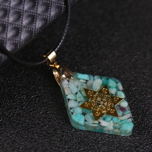 2020 Orgonite Pendant Energy Amazonite Reiki Necklace Yoga Healing Jewelry For Woman Adjustable Necklace drop shipping