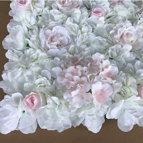 40x60cm Artificial Flower Panels Wedding Decoration Backdrop Champagne Silk Rose Fake Flowers Hydrangea Wall Backdrop 10pcs