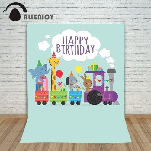 Allenjoy photography backdrops balloons animal candles greet photo background christmas vinyl backdrops for photography New Year