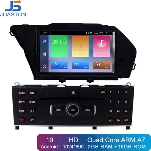JDASTON Android 10.0 Car DVD Player For Mercedes Benz GLK 2008 2009 2010 GPS Navigation 1 Din Car Radio Audio Multimedia Stereo