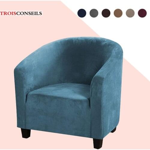 Velvet Single Seat Sofa Cover Leisure Club Chair Cover for Armchairs Stretch Removable Couch Cover for Bar Counter Living Room