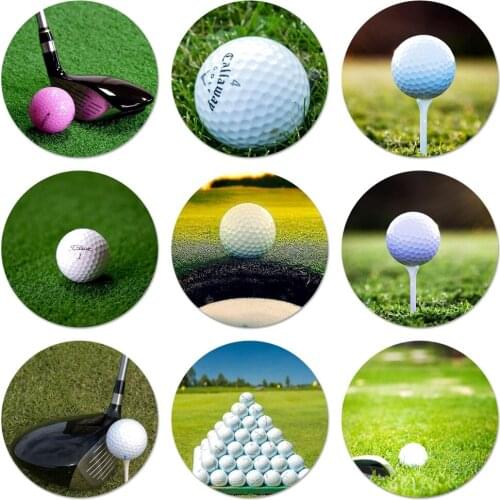 58mm Golf Ball Grass Brooch Pin Cosplay Badge Accessories For Clothes Backpack Decoration Gift