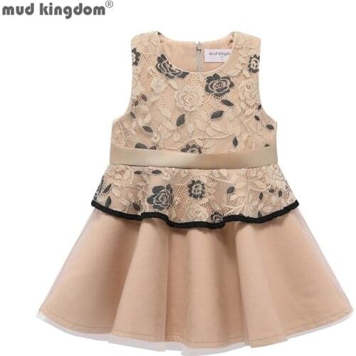 Mudkingdom Faux Wool Lace Trim Girl Sleeveless Dress Elegant Chinese Style Kids Clothes Girls Princess Dresses Autumn Winter