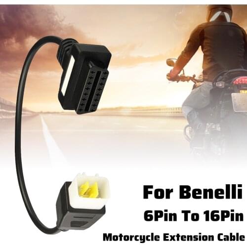 Diagnostics 6 Pin To OBD2 16 Pin Adaptor Cable Fits For For Benelli Motorcycle OBD2 Extension Cable Diagnostic Adapter