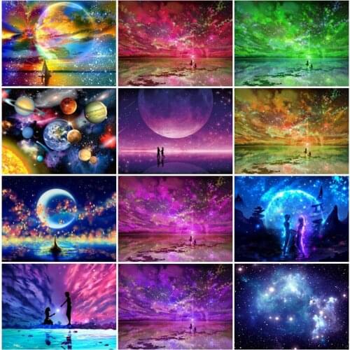 EverShine Diamond Embroidery Full Drill Landscape Diamond Art Painting Aurora Beaded Mosaic Picture Rhinestones Wall Decor