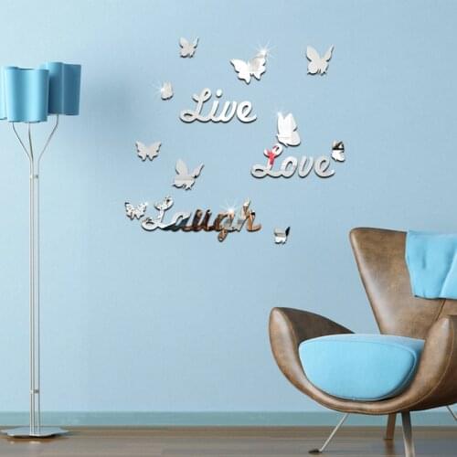 Europe English digital stickers Home Decoration Mirror Surface Mirror Wall Stickers Living Room diy Furniture Stickers