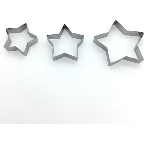 Cookie Cutters,3pcs Stainless Steel Stars shape Cookie Cutters Biscuit Baking Tool Fondant Pastry Decorating Tools