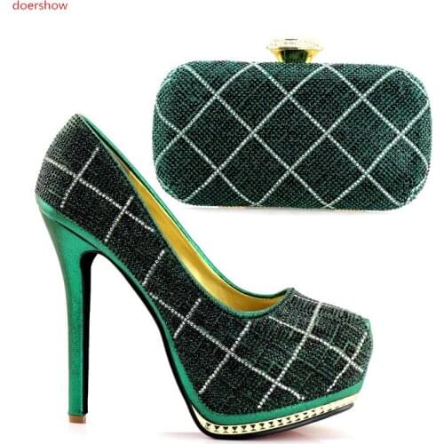 Doershow Fashion African shoe and bag set for party Italian shoe with matching bag new design lady matching shoe and BAG JJC1-3