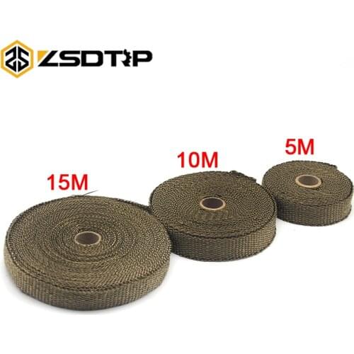 ZSDTRP Motorcycle Incombustible Turbo Manifold Heat Exhaust Wrap Tape Thermal Stainless Tiles 1.5mm*25mm*5m/10m/15m