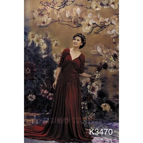 10ft x20ft Hand Painted muslin backdrop K3470, flower photo backdrop,wedding background, photography scenic backdrops