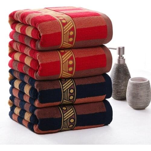 Striped Towel Set Face Towel Large Thick Bath Spa Sports Towel Household 100% Cotton Adult Bathroom Childrens Hotel