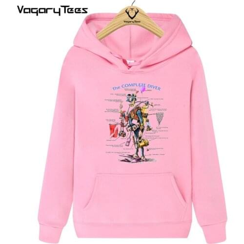 Original Basic Design Vintage Hoodie Sweatshirt Love Scuba Dive Men Autumn Hip Hop Streetwear The complete diver Boyfriend Gift