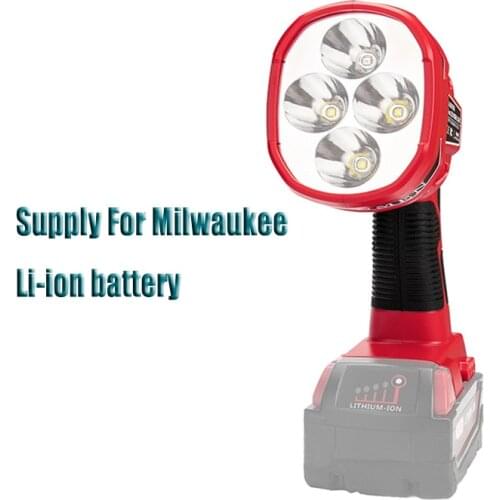 Pistol/Portable 12W LED Lamp Flashlight For Milwaukee(NO Battery NO Charger)18V Li-Ion Battery M18 Outdoor Tools Work Lamp Light