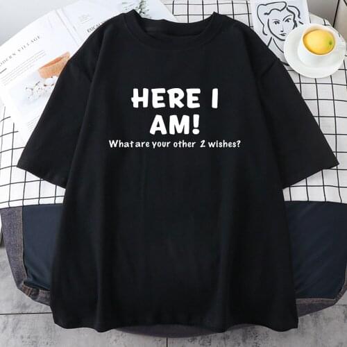HERE I AM Printed Letter T-shirts 2021 Short Sleeve Homme Hip Hop Tops Summer Loose mens T-shirt brand-clothing Jersey T Shirt