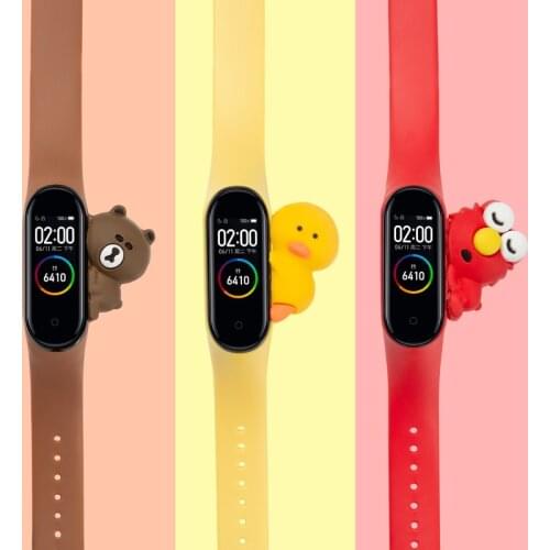 Smart Watch Strap For Xiaomi Band 3 4 5 Band5 Silicone Durable Waterproof Replacement Wristband Cute Cartoon Children WatchBand