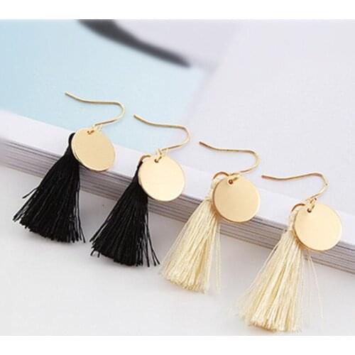 Retro Small Wafer Tassel Earrings Bohemia Long Earrings For Woman Wedding Party Jewelry Earrings Accessories Wholesale
