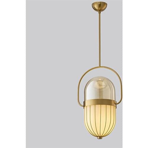 Post-Modern Luxury Iron Art Glass Capsule Pendant Lights For Bar Living Room Bedroom Bedside Hanging Lamp Home Deco Led Fixtures